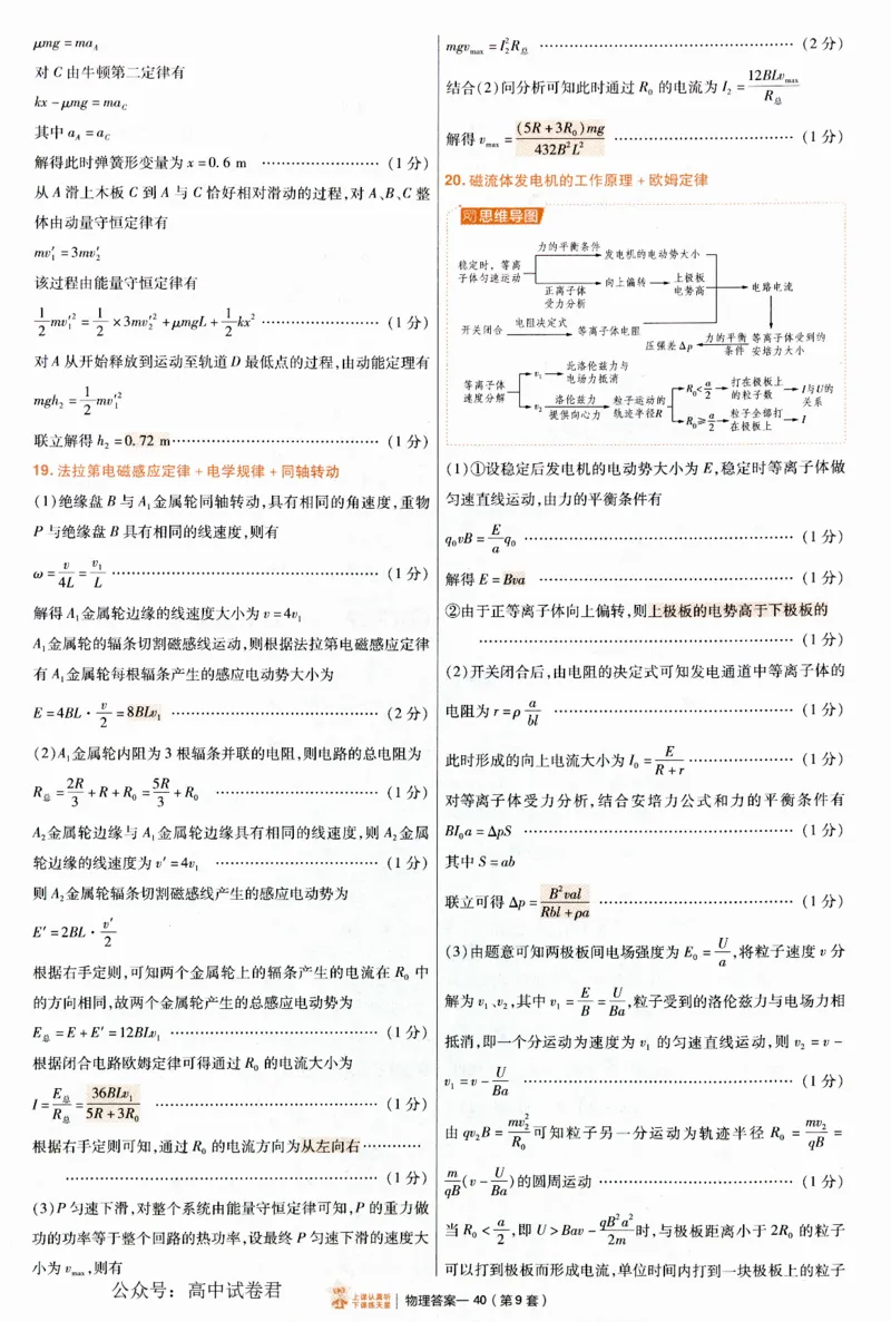 2025《金考卷&middot;特快专递&middot;第4期》物理-答案_2024-2025高三（6-6月题库）_2025年01月试卷_01012025《金考卷&middot;特快专递&middot;第4期》_物理