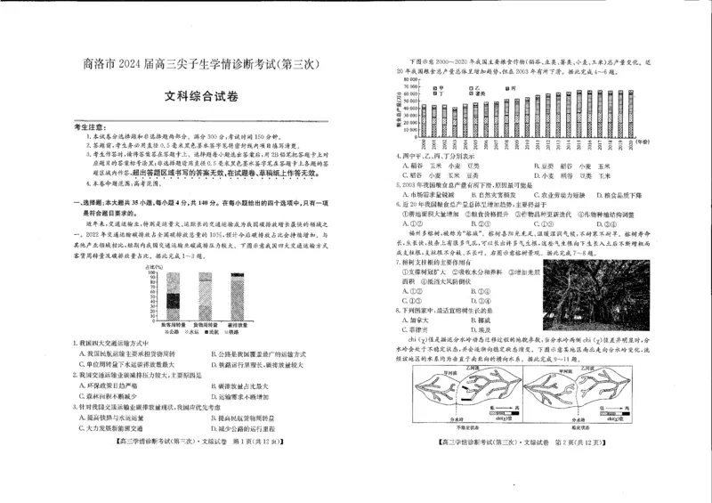 文综_2024年4月_01按日期_15号_2024届陕西商洛高三下学期尖子生学情诊断考试（第三次）_2024届陕西省商洛市高三下学期第三次尖子生学情诊断考试文综试题