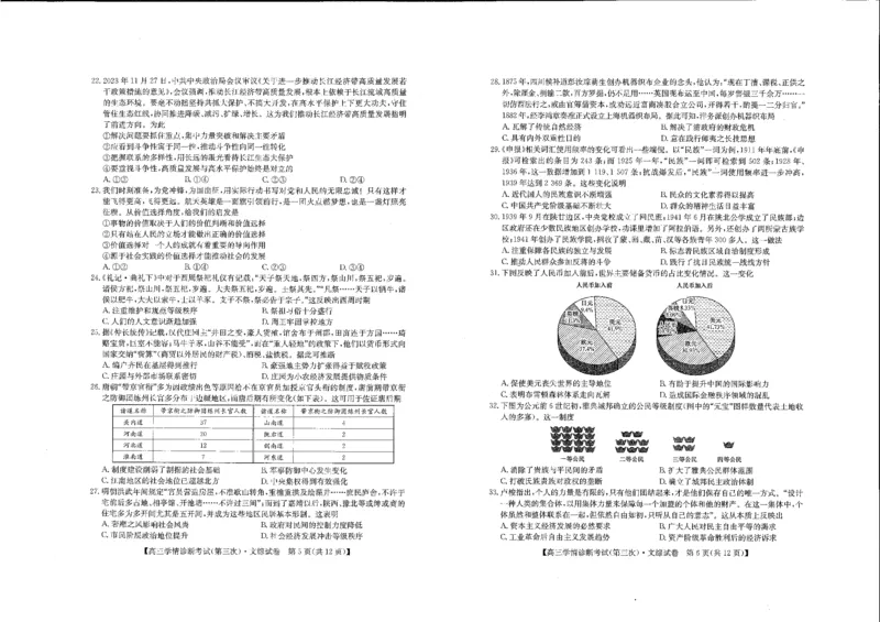 文综_2024年4月_01按日期_15号_2024届陕西商洛高三下学期尖子生学情诊断考试（第三次）_2024届陕西省商洛市高三下学期第三次尖子生学情诊断考试文综试题