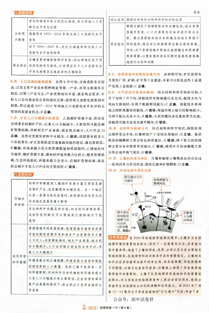 2025《金考卷&middot;特快专递&middot;第4期》地理-答案_2024-2025高三（6-6月题库）_2025年01月试卷_01012025《金考卷&middot;特快专递&middot;第4期》_地理
