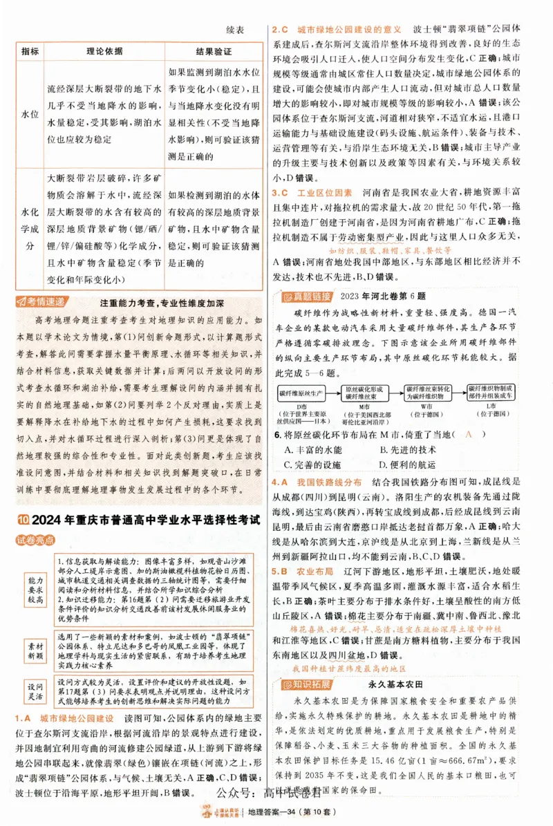 2025《金考卷&middot;特快专递&middot;第4期》地理-答案_2024-2025高三（6-6月题库）_2025年01月试卷_01012025《金考卷&middot;特快专递&middot;第4期》_地理