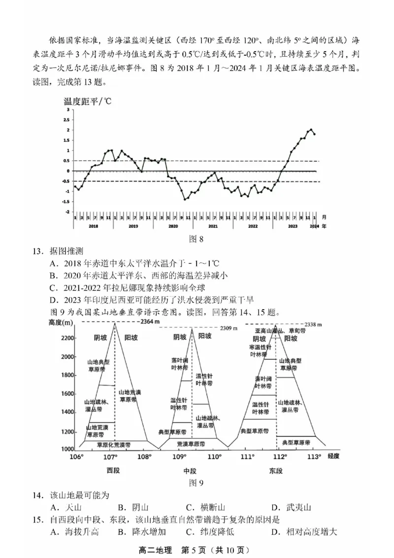 北京市丰台区2024-2025学年高二上学期期末考试地理试卷（PDF版，含答案）_2024-2025高二（7-7月题库）_2025年01月试卷_0126北京市丰台区2024-2025学年高二上学期期末考试