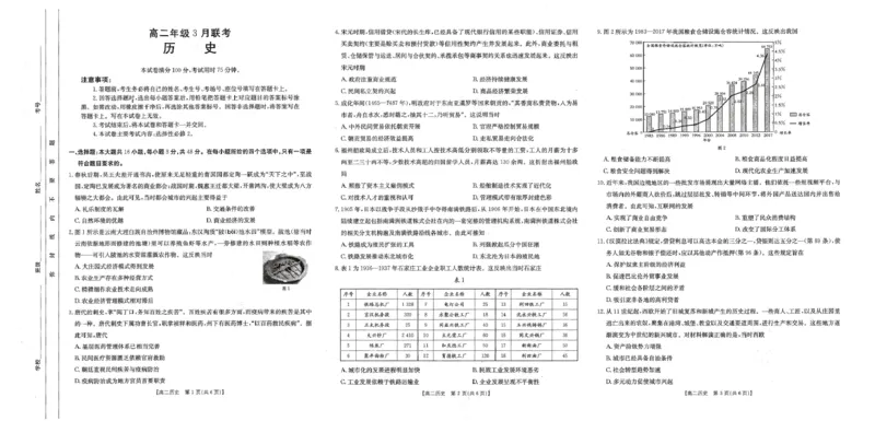 历史_2024-2025高二（7-7月题库）_2025年03月试卷_0325河北省保定市十县一中2024-2025学年高二下学期3月联考_河北省保定市十县一中2024-2025学年高二下学期3月月考历史试题（图片版，含答案）