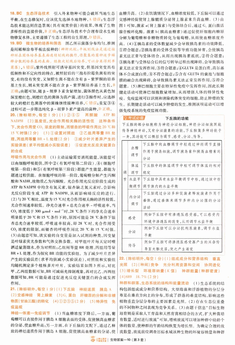 2025《金考卷&middot;特快专递&middot;第4期》生物-答案_2024-2025高三（6-6月题库）_2025年01月试卷_01012025《金考卷&middot;特快专递&middot;第4期》_生物