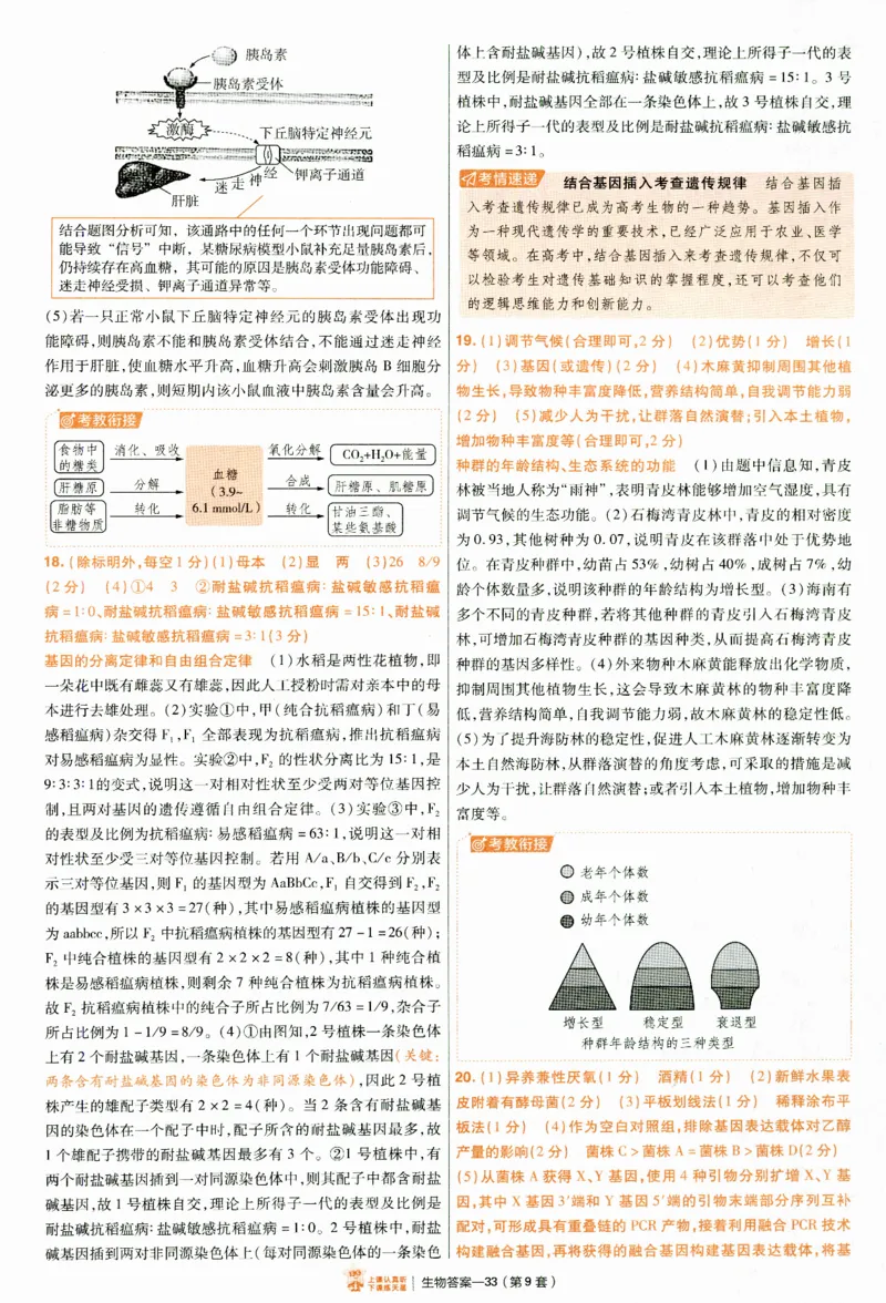 2025《金考卷&middot;特快专递&middot;第4期》生物-答案_2024-2025高三（6-6月题库）_2025年01月试卷_01012025《金考卷&middot;特快专递&middot;第4期》_生物
