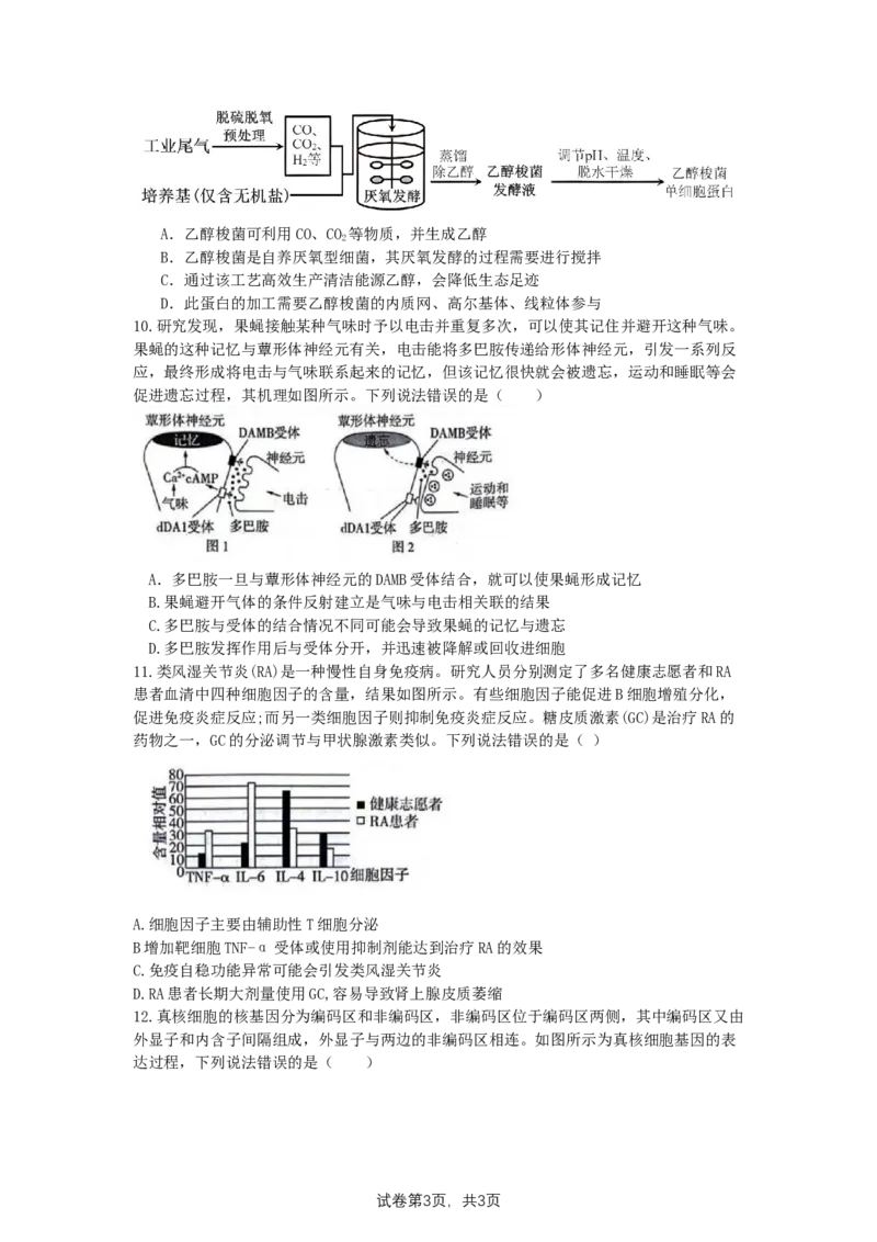 湖南卷湖南省2024届湖南省邵阳市大祥区邵阳市二中2024年高三（5月）模拟考试(三模)生物试卷_2024年5月_01按日期_25号_2024届湖南省邵阳市二中高三5月三模