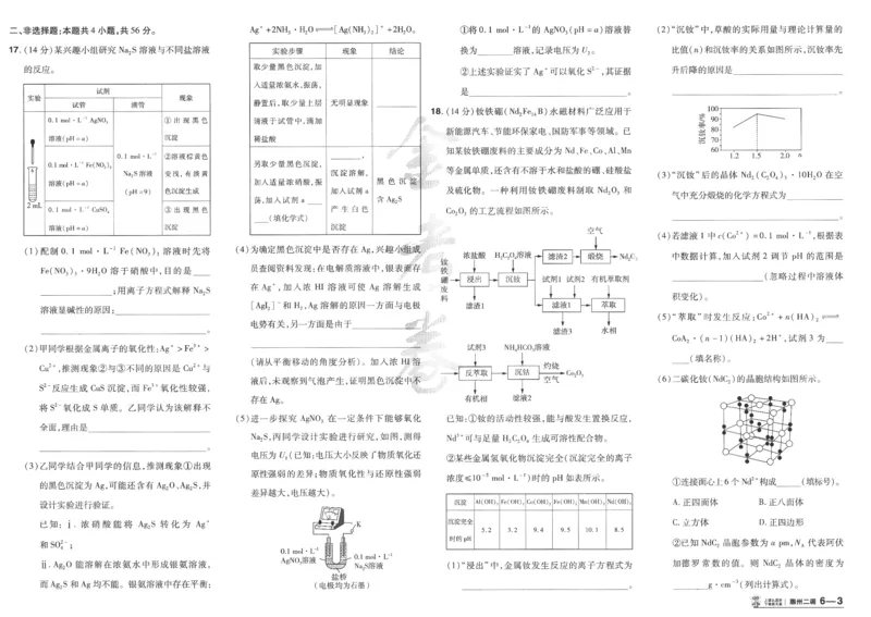 2025《金考卷&middot;特快专递&middot;第4期》化学-A3_2024-2025高三（6-6月题库）_2025年01月试卷_01012025《金考卷&middot;特快专递&middot;第4期》_化学