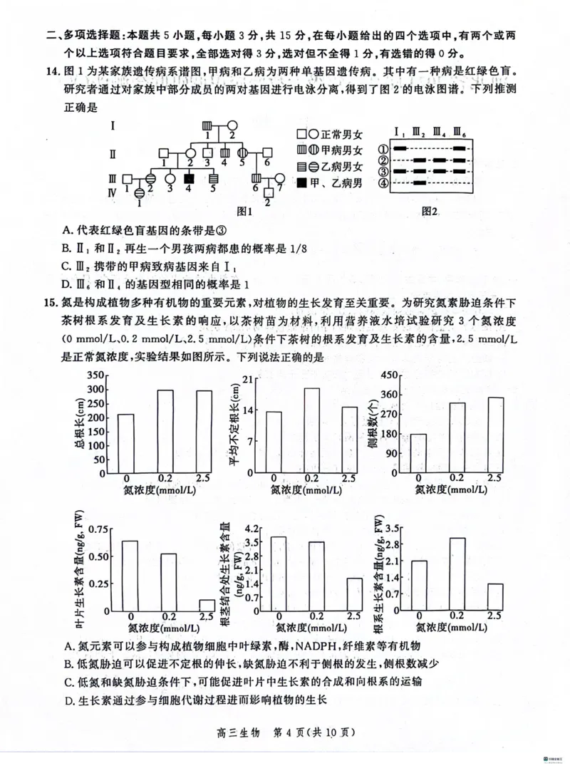 河北省大数据应用调研联合测评2024届高三下学期2月月考生物(1)_2024年2月_022月合集_2024届河北省大数据应用调研联合测评高三下学期2月月考