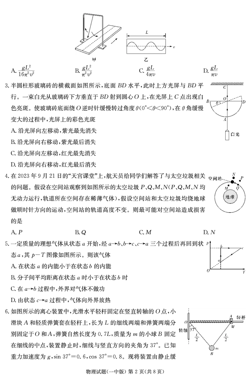 物理演练卷（一中高三二模）_2024年5月_01按日期_23号_2024届湖南省长沙一中高三下学期模拟试卷（二）_2024届湖南省长沙市第一中学高三下学期模拟试卷（二）物理试题