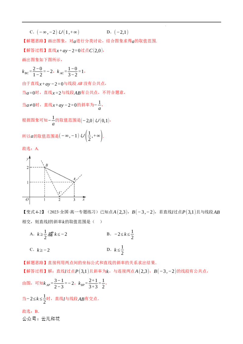 专题2.1直线的倾斜角与斜率九大题型（举一反三）（人教A版2019选择性必修第一册）（解析版）_2024-2025高二（7-7月题库）