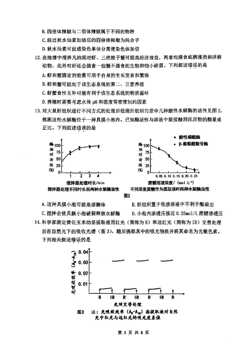 汕头二模生物试卷_2024年5月_01按日期_1号_2024届广东省汕头市高三第二次模拟考试_2024届广东省汕头市高三第二次模拟考试生物