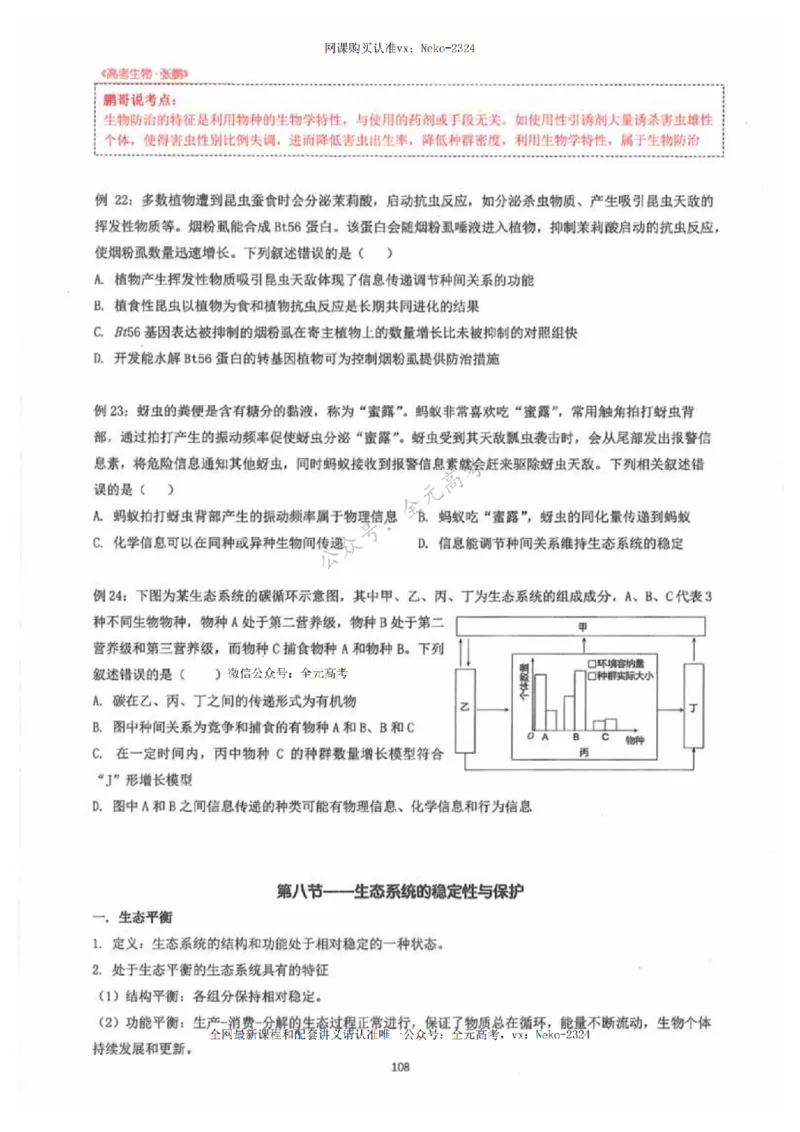 2024张鹏生物一轮复习讲义下_2024-2025高三（6-6月题库）_2024年09月试卷_张鹏