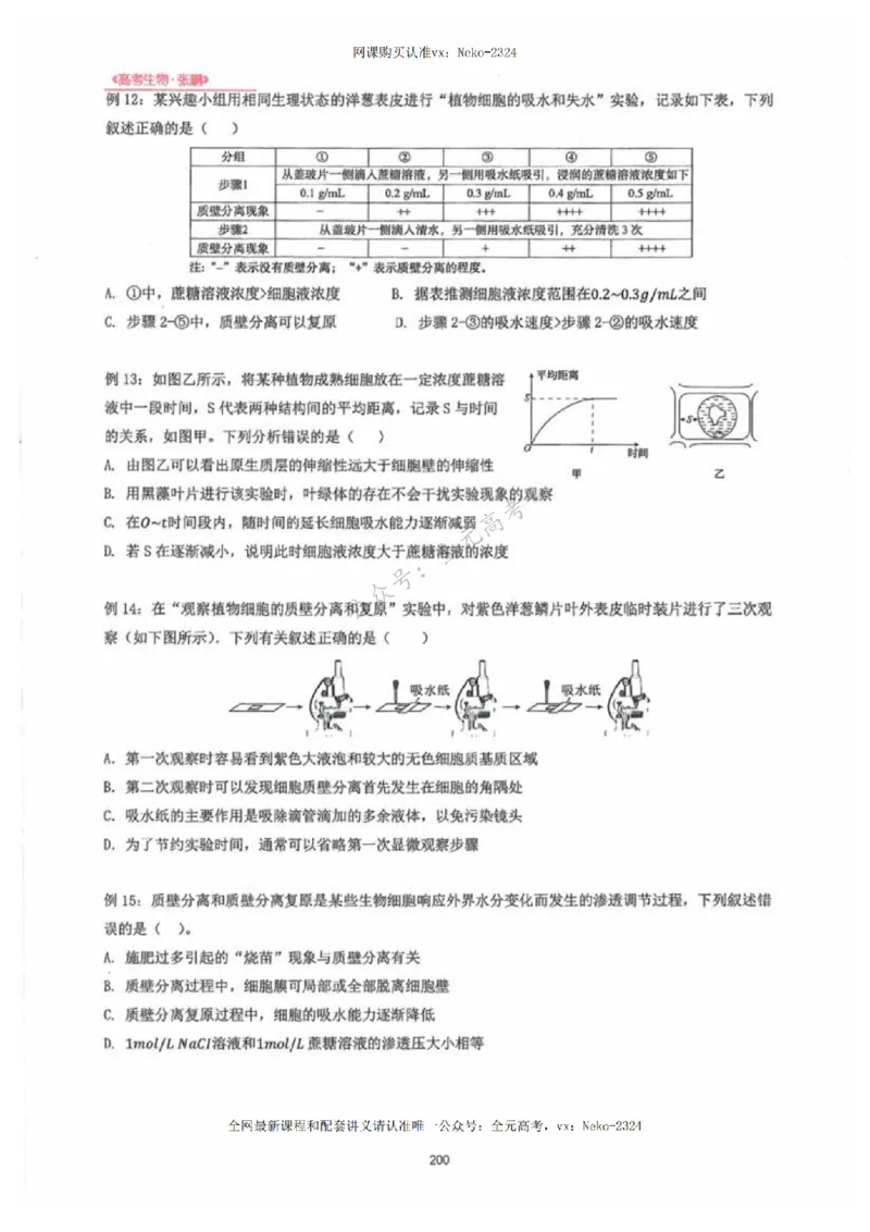 2024张鹏生物一轮复习讲义下_2024-2025高三（6-6月题库）_2024年09月试卷_张鹏