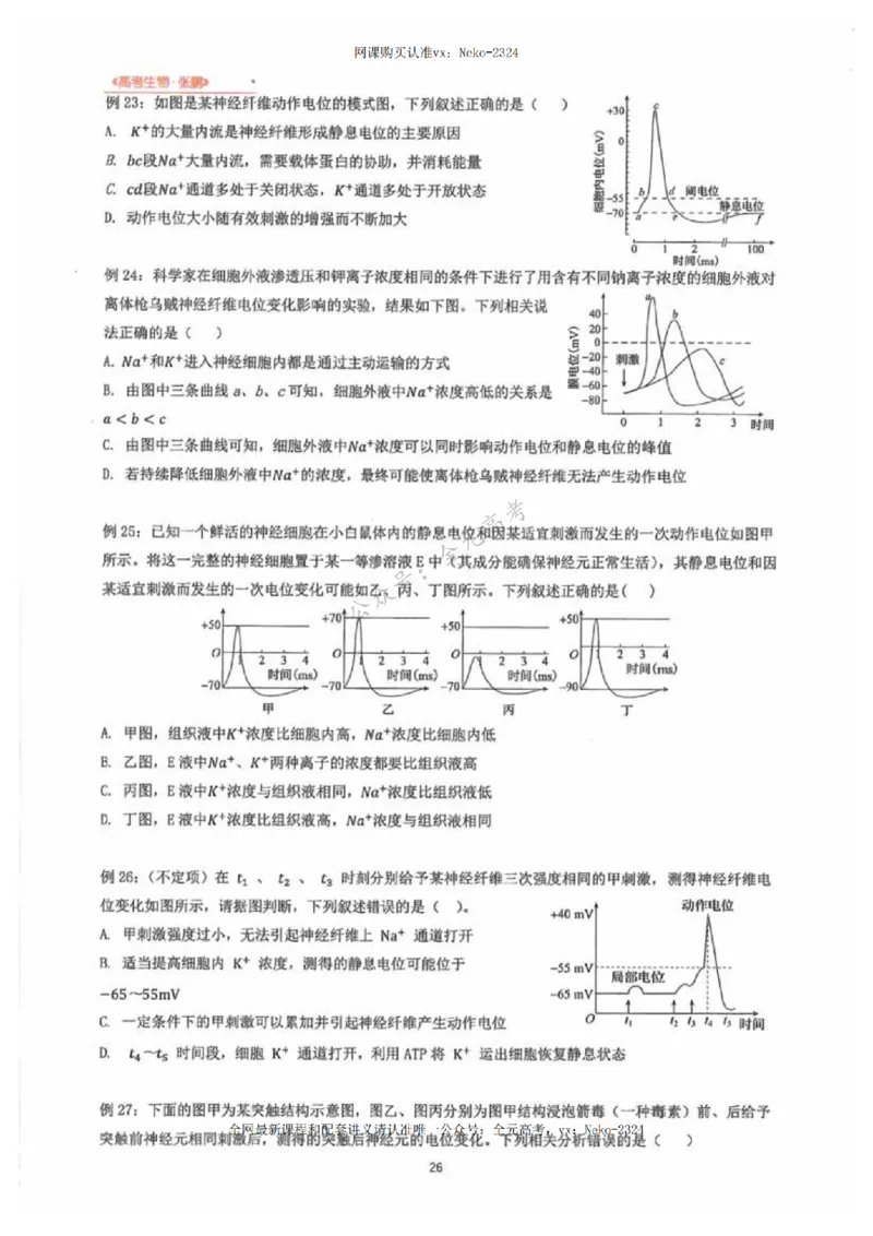 2024张鹏生物一轮复习讲义下_2024-2025高三（6-6月题库）_2024年09月试卷_张鹏