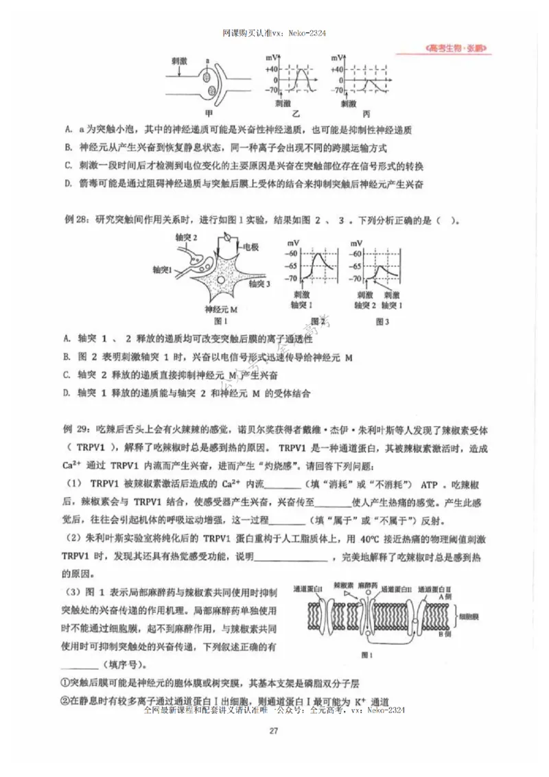 2024张鹏生物一轮复习讲义下_2024-2025高三（6-6月题库）_2024年09月试卷_张鹏