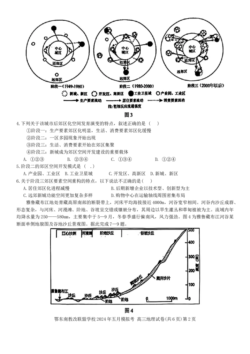 湖北省鄂东南省级示范联盟学校2023-2024学年高三下学期5月模拟联考地理试题_2024年5月_01按日期_11号_2024届湖北省鄂东南省级示范联盟学校高三下学期5月第一次联考(一模