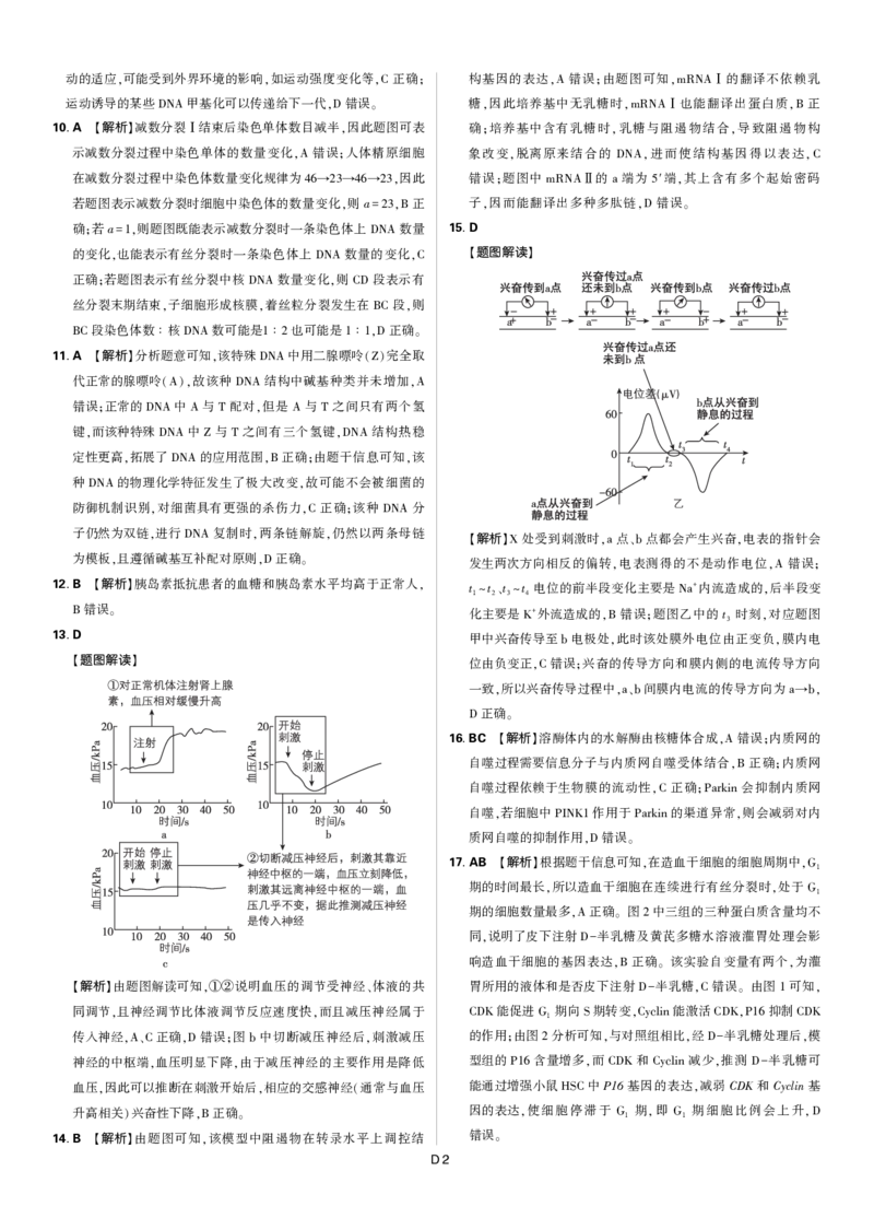 2024东北三省精准教学2024年12月高三联考生物强化卷解析_2024-2025高三（6-6月题库）_2024年12月试卷_1206东北三省精准教学2024-2025学年高三上学期12月联考强化卷