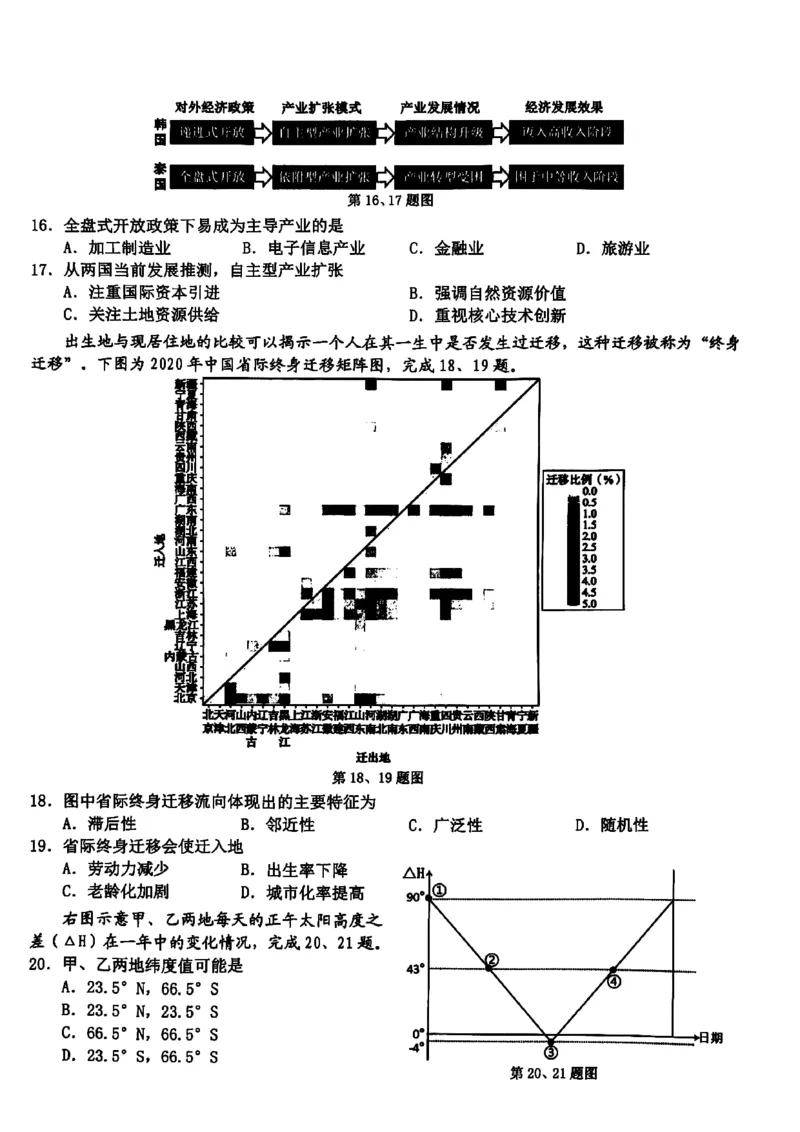 浙江省新阵地教育联盟2023-2024学年高三下学期开学考试地理PDF版含答案(1)_2024年3月_013月合集_2024届浙江省新阵地教育联盟高三下学期开学考试