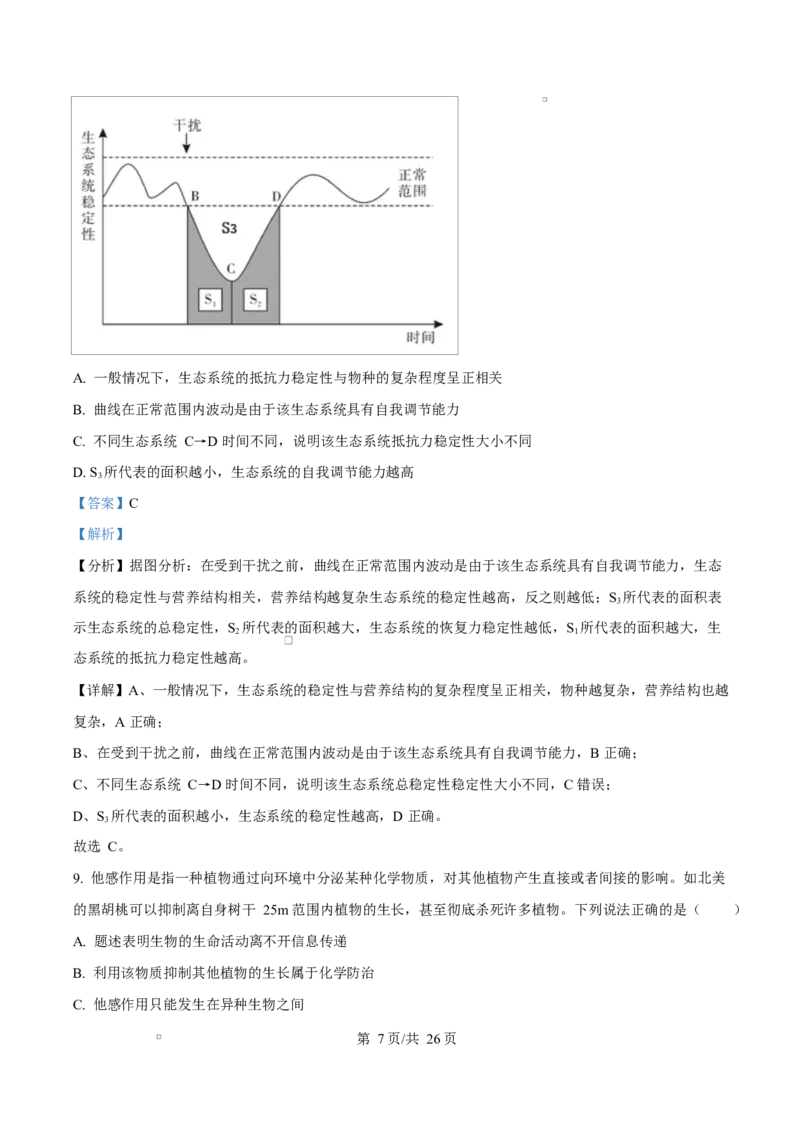 内蒙古自治区赤峰市红山区赤峰第四中学2024-2025学年高二下学期4月月考生物试题Word版含解析_2024-2025高二（7-7月题库）_2025年05月试卷