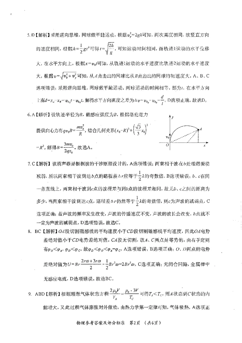 2025届广西普通高中高三上学期学业水平选择性考试第二次调研考试物理试卷_2024-2025高三（6-6月题库）_2024年12月试卷_12282025届广西高三学业水平选择性考试第二次调研考试