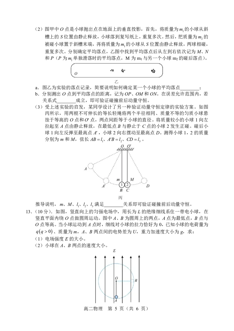 2025届辽宁沈阳郊联体高三11月期中联考物理试题+答案_2024-2025高三（6-6月题库）_2024年11月试卷_1117辽宁省沈阳市郊联体2024-2025学年高三上学期11月期中（全科）