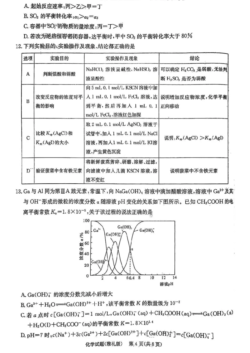 湖南省长沙市雅礼中学2022-2023学年高三下学期月考试卷(七)化学(1)_2024年2月_022月合集_2023届湖南省长沙市雅礼中学高三下学期月考（七）全科