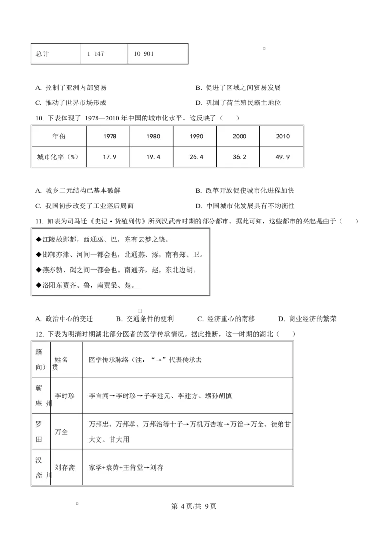 内蒙古自治区巴彦淖尔市第一中学2024-2025学年高二下学期期中考试历史试题Word版无答案_2024-2025高二（7-7月题库）_2025年05月试卷