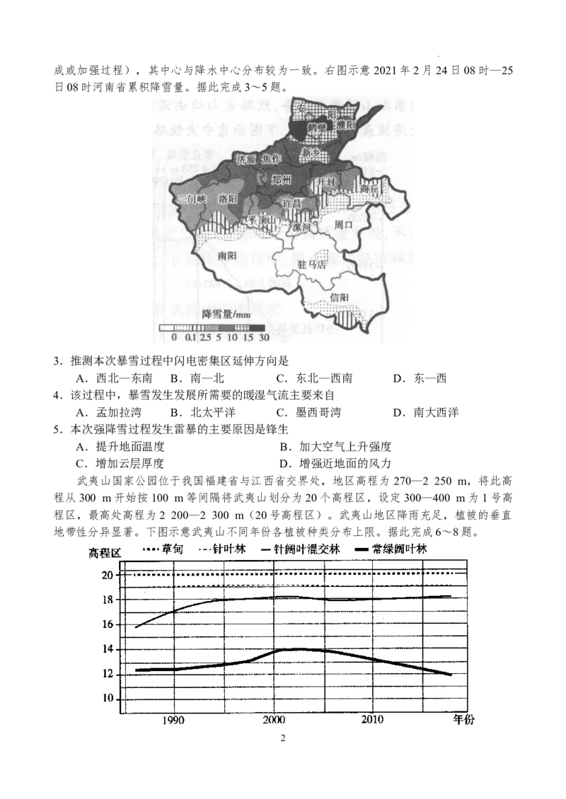 河南省普高联考2023-2024学年高三下学期测评（六）文科综合试卷_2024年5月_01按日期_11号_2024届河南省普高联考高三下学期测评（六）