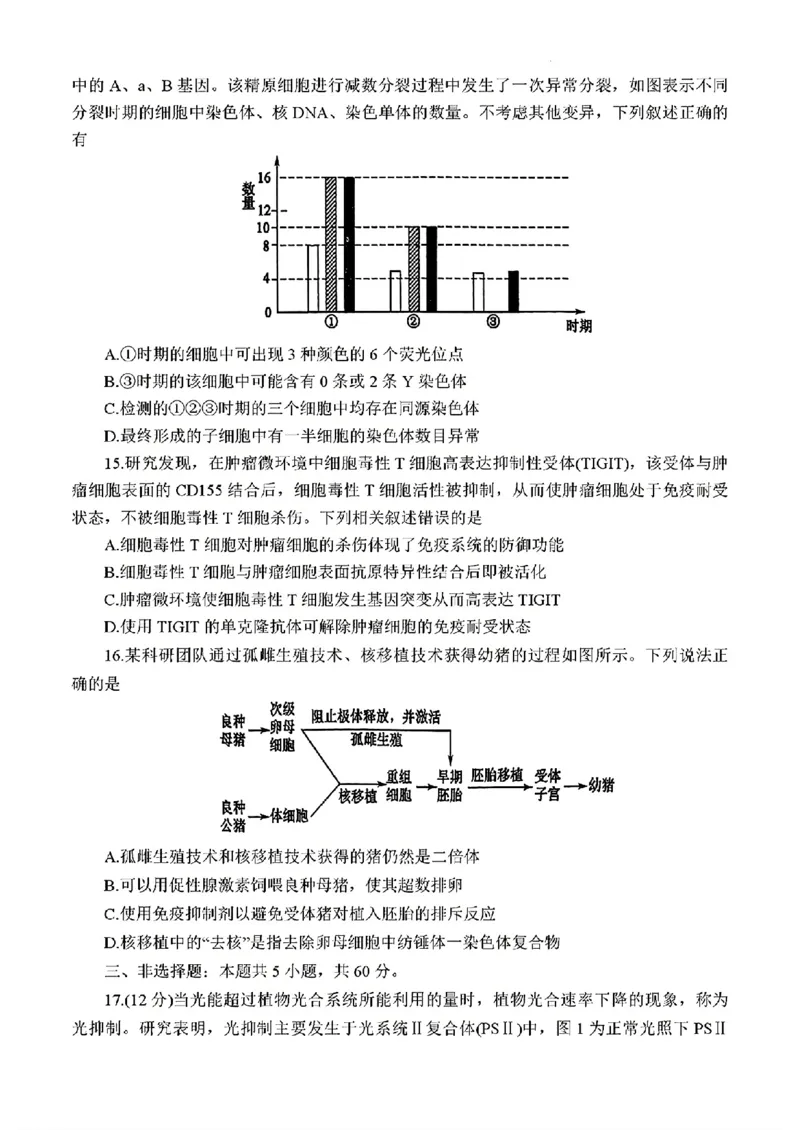2025届三省G20示范高中12月高三联考生物_2024-2025高三（6-6月题库）_2024年12月试卷_1222豫皖赣三省G20示范高中2024-2025学年高三上学期12月联考（全科）