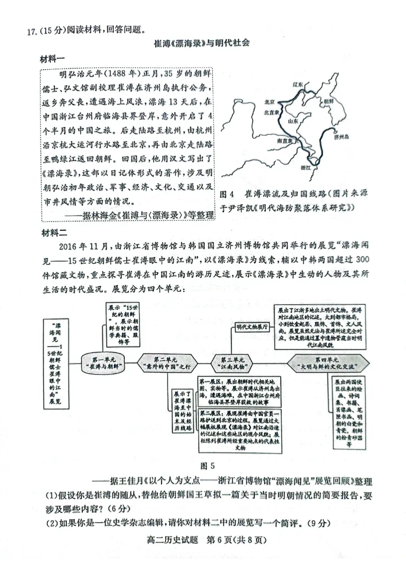2024年枣庄高二期末历史试题_2024-2025高三（6-6月题库）_2024年07月试卷_240714山东省枣庄市2024年高二期末教学质量检测
