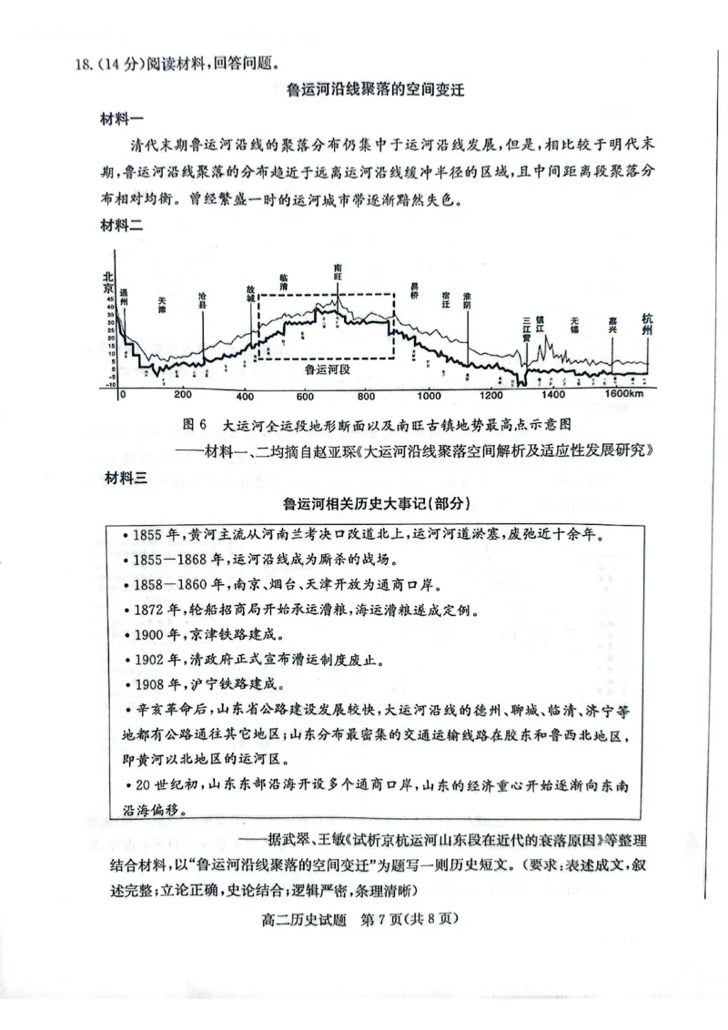 2024年枣庄高二期末历史试题_2024-2025高三（6-6月题库）_2024年07月试卷_240714山东省枣庄市2024年高二期末教学质量检测