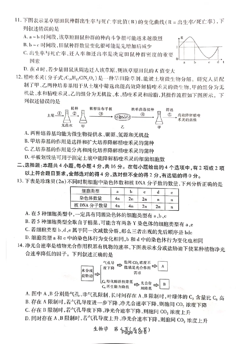 江西省上进联盟2023-2024学年高三下学期一轮复习（开学考）检测生物(1)_2024年2月_022月合集_2024届江西省上进联盟高三下学期一轮复习（开学考）检测