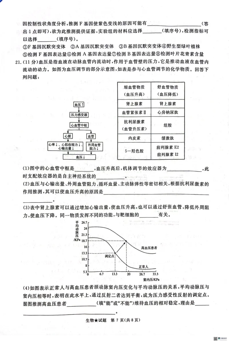 2025河南青桐鸣高三2月联考生物试题_2024-2025高三（6-6月题库）_2025年02月试卷_02152025河南青桐鸣高三2月联考