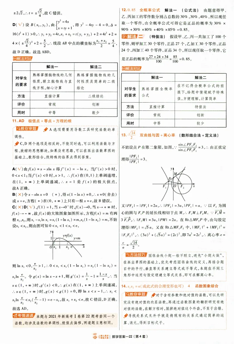 2025《金考卷&middot;特快专递&middot;第4期》数学-答案_2024-2025高三（6-6月题库）_2025年01月试卷_01012025《金考卷&middot;特快专递&middot;第4期》_数学