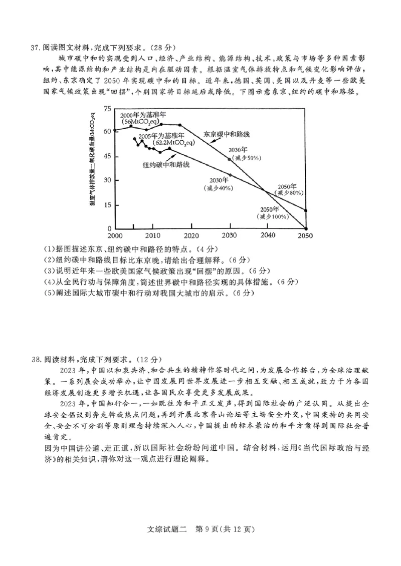 河南省南阳市第一中学校2024届高考冲刺押题卷（二）文科综合_2024年5月_01按日期_20号_2024届青桐鸣大联考高三押题卷（二）_青桐鸣2024届高三押题卷（二）文科综合试题