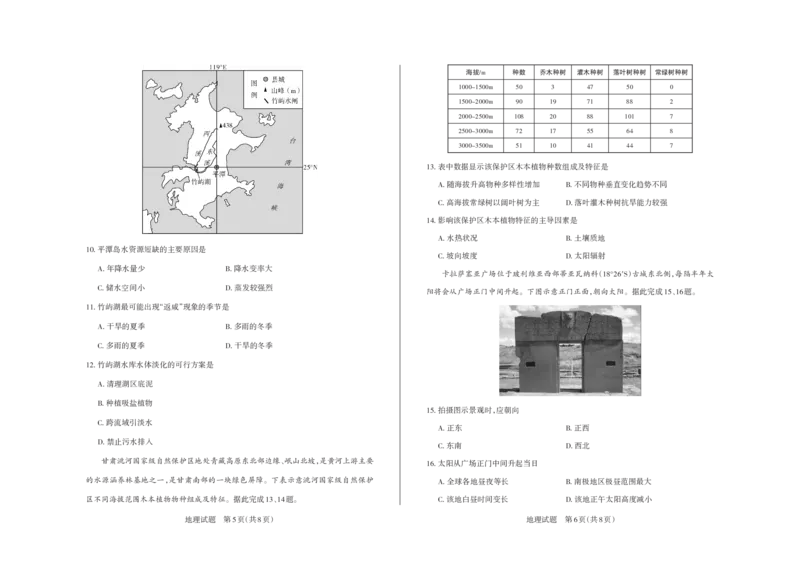 2024-2025学年高三备考核心模拟中期考试试题地理_Print_2024-2025高三（6-6月题库）_2024年11月试卷_1122山西思而行2024-2025学年高三备考核心模拟中期考试（全科）