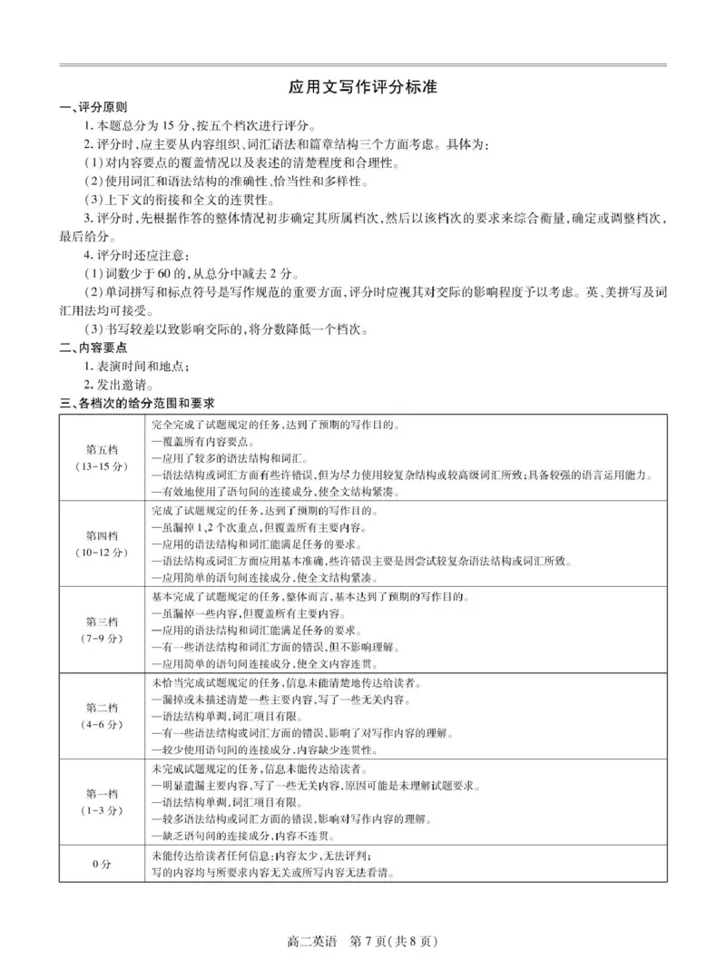 25届3月江西高二联考&middot;英语答案_2024-2025高二（7-7月题库）_2025年03月试卷_0316江西省多校联考2024-2025学年高二下学期3月月考