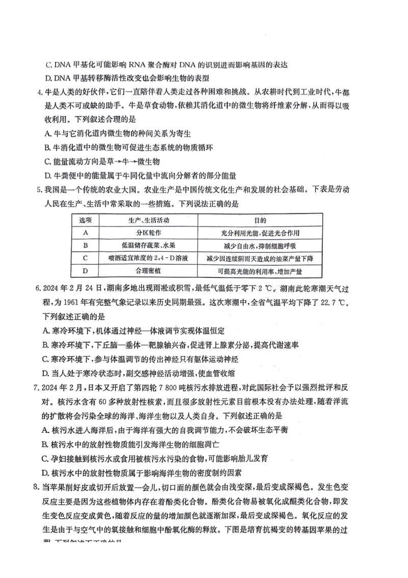 湖南卷湖南省炎德英才名校联考联合体2024年(届)高三下学期5月高考考前仿真联考(三)(5.20-5.21)生物试题_2024年5月_01按日期_23号