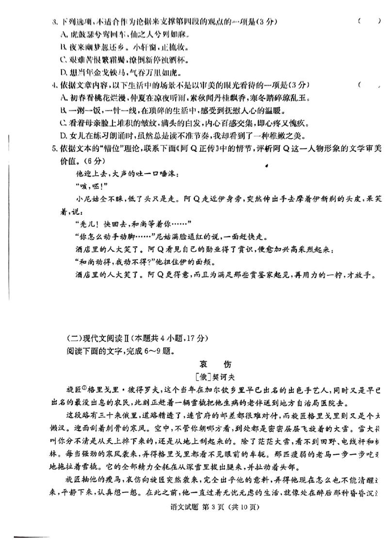 湖南省九校联盟2024届高三下学期第二次联考语文_2024年3月_02按日期_17号_2024届湖南省九校联盟高三下学期第二次联考