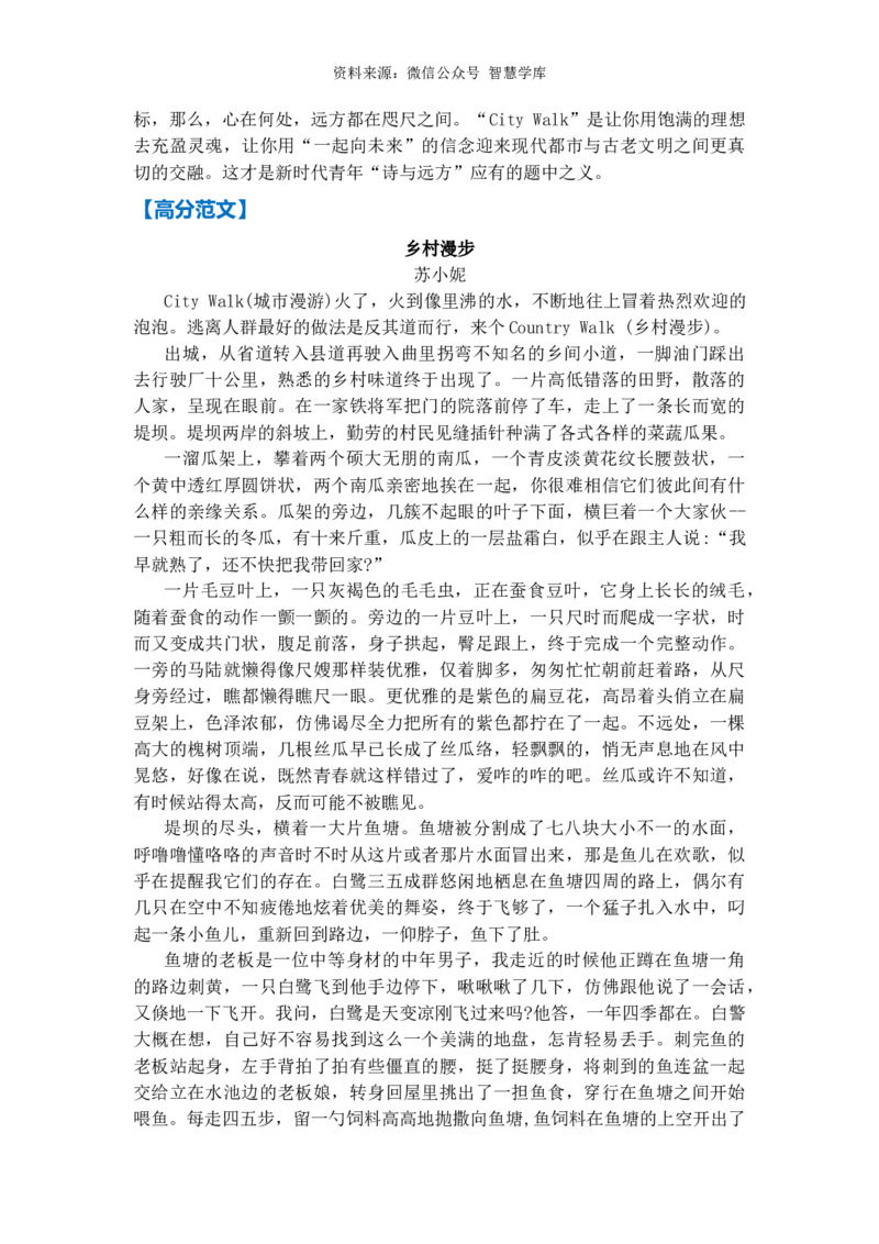 热点预测09乡村(城市）漫步（真题模拟+预测理由+写作指导+高分范文）_2024年5月_01按日期_2号_2024高考语文写作专题（素材大全+写作技巧+满分作文+真题）