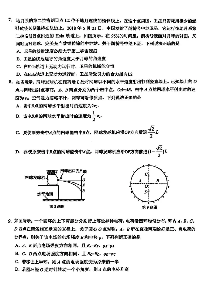 浙江卷浙江省2023学年第二学期浙江精诚联盟适应性联考)(5.15-5.17)物理试卷_2024年5月_01按日期_21号_2024届浙江省第二学期浙江精诚联盟适应性联考