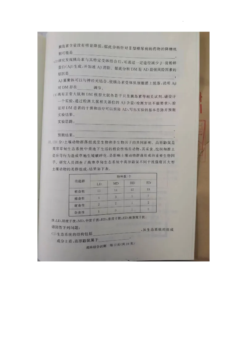 湘豫名校联考2023届高三3月第一次模拟考试理综(1)_2024年2月_022月合集_2023届湘豫名校联考高三3月第一次模拟考试（全科含答案）