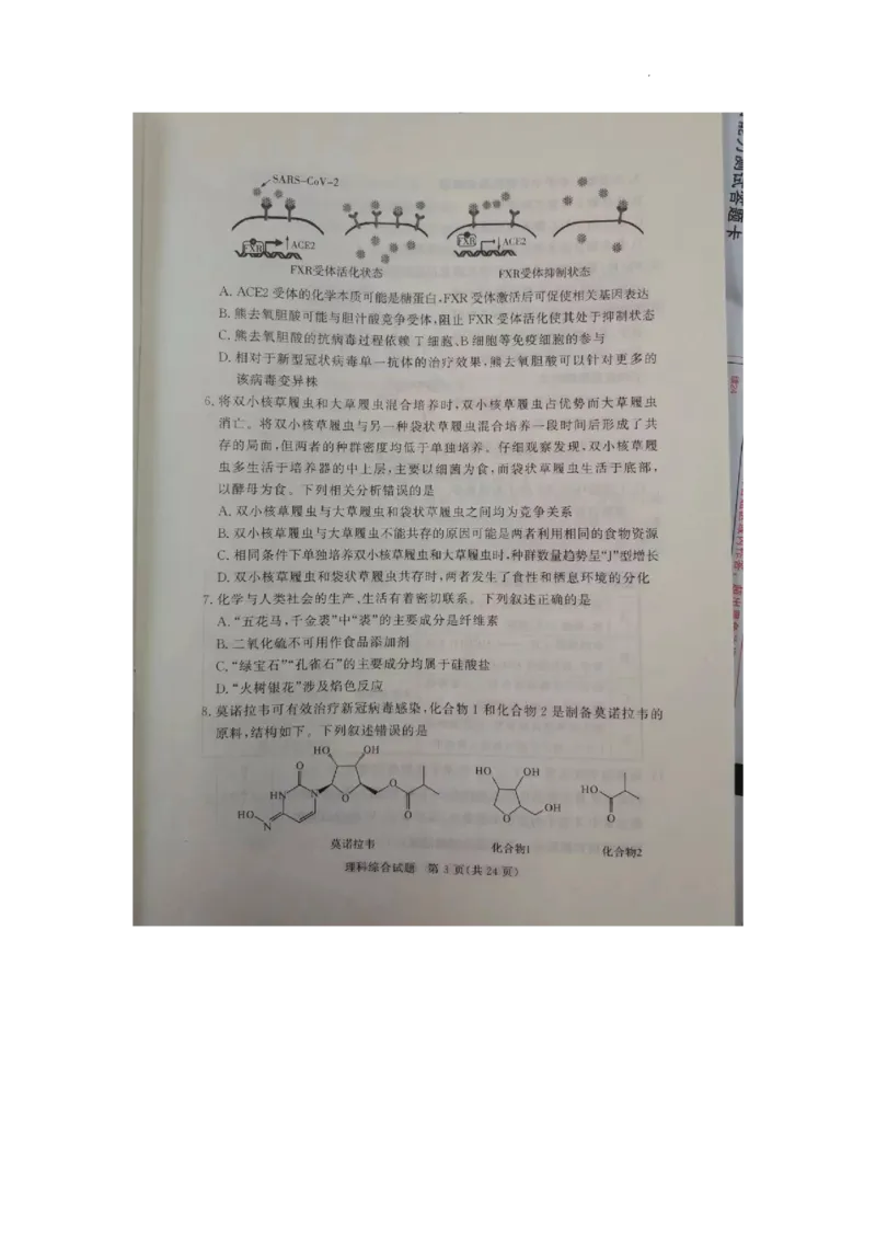 湘豫名校联考2023届高三3月第一次模拟考试理综(1)_2024年2月_022月合集_2023届湘豫名校联考高三3月第一次模拟考试（全科含答案）