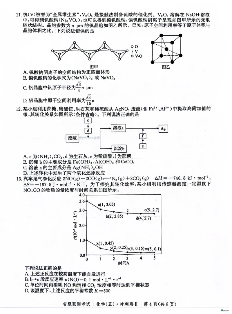 河北省2024届高三下学期省级联测考试（3月）化学(1)_2024年3月_013月合集_2024届河北省高三下学期省级联测考试（3月）