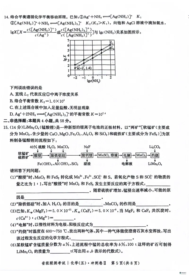 河北省2024届高三下学期省级联测考试（3月）化学(1)_2024年3月_013月合集_2024届河北省高三下学期省级联测考试（3月）