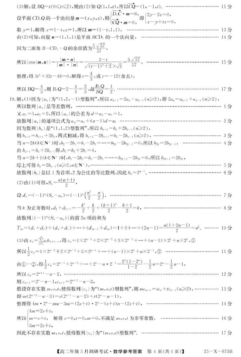 25-X-675B-数学daZQ_2024-2025高二（7-7月题库）_2025年6月试卷_0602河南省TOP二十名校2024-2025学年高二下学期5月调研考试