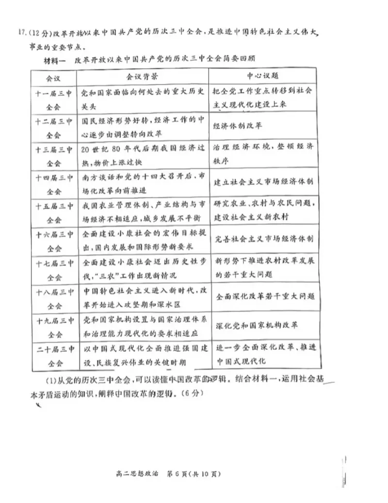 北京市东城区2024-2025学年高二上学期期末考试政治PDF版无答案_2024-2025高二（7-7月题库）_2025年01月试卷_0124北京市东城区2024-2025学年高二上学期期末考试