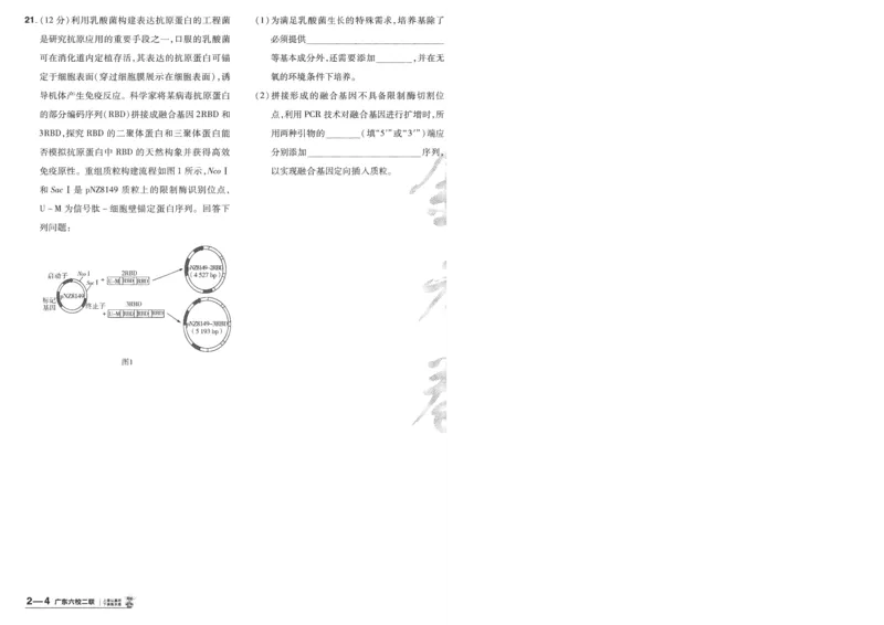 2025《金考卷&middot;特快专递&middot;第4期》生物-A4_2024-2025高三（6-6月题库）_2025年01月试卷_01012025《金考卷&middot;特快专递&middot;第4期》_生物
