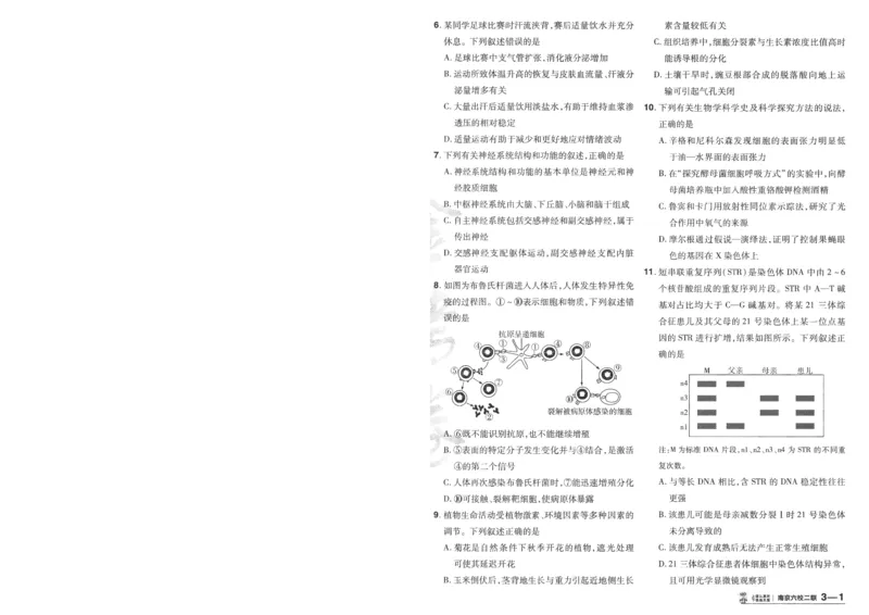 2025《金考卷&middot;特快专递&middot;第4期》生物-A4_2024-2025高三（6-6月题库）_2025年01月试卷_01012025《金考卷&middot;特快专递&middot;第4期》_生物