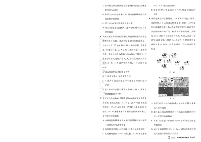 2025《金考卷&middot;特快专递&middot;第4期》生物-A4_2024-2025高三（6-6月题库）_2025年01月试卷_01012025《金考卷&middot;特快专递&middot;第4期》_生物